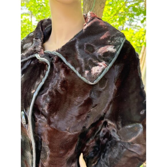 Vintage 60s ASTRAKHAN Fur Coat Persian Lamb BROADTAIL - Picture 10 of 16